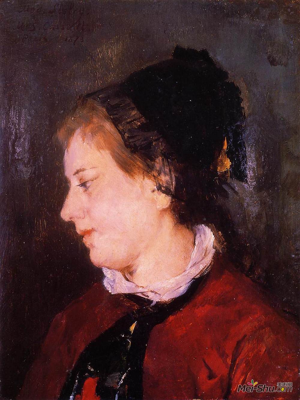 希思黎夫人画像玛丽卡萨特marycassatt高清作品欣赏