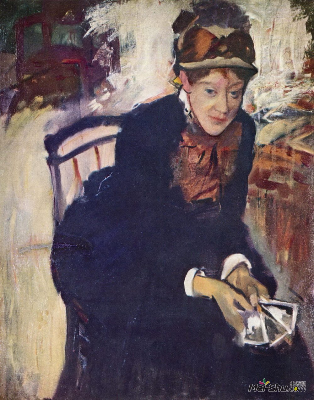 《卡萨特小姐的画像》玛丽·卡萨特(mary cassatt)高清作品欣赏