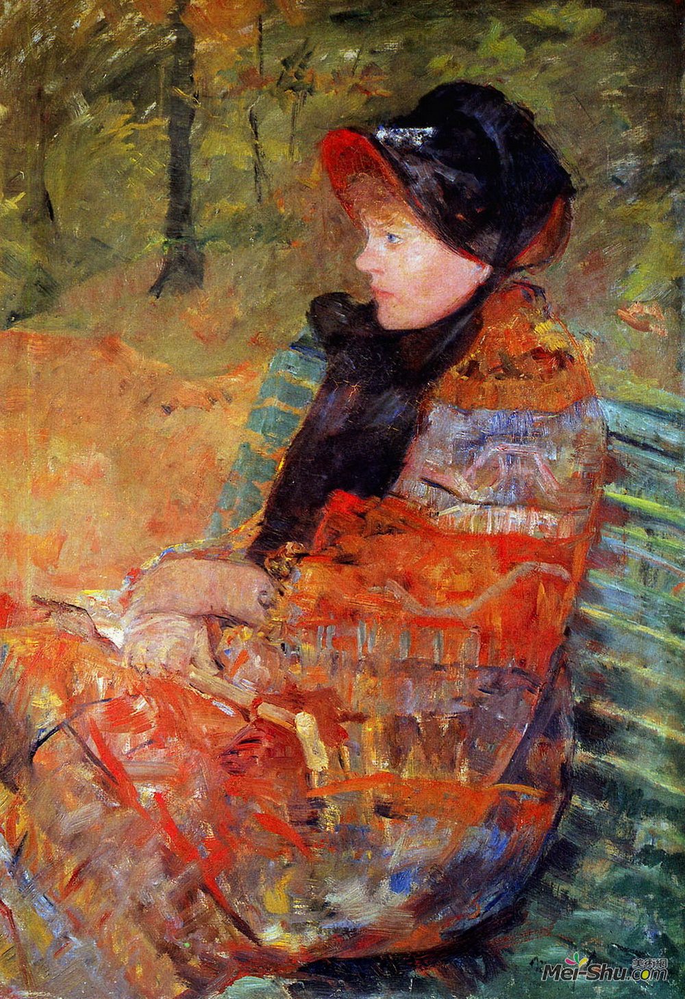 玛丽·卡萨特(Mary Cassatt)高清作品《肖像丽迪雅卡萨特小姐。》