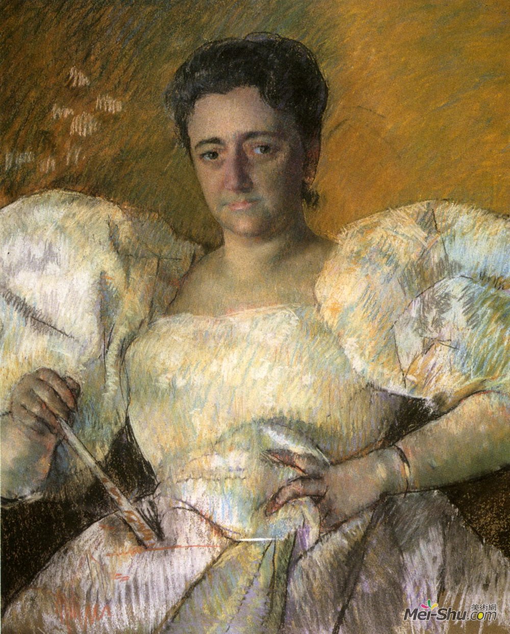 玛丽·卡萨特(Mary Cassatt)高清作品《Portrait of Mrs. H. O. Hevemeyer》