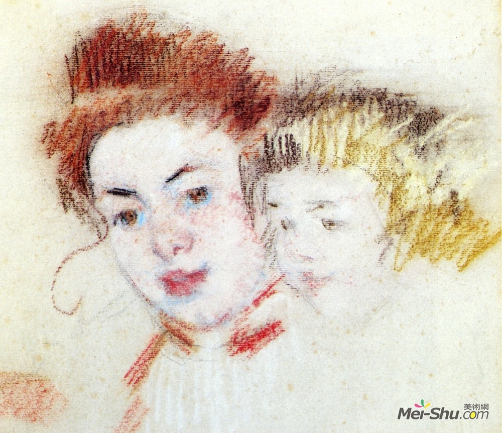 玛丽·卡萨特(Mary Cassatt)高清作品《Sketch of Reine and Child》