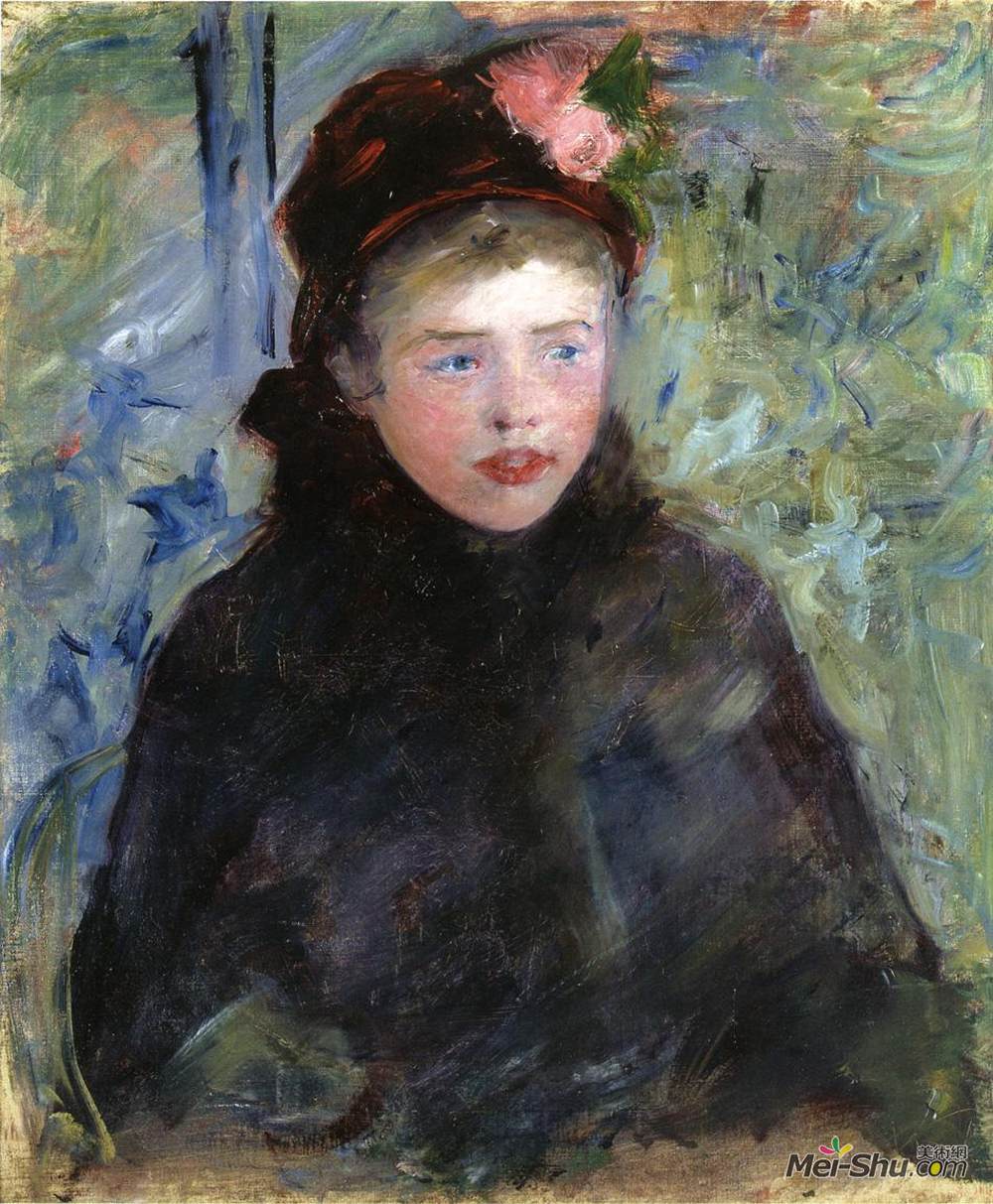玛丽·卡萨特(Mary Cassatt)高清作品《苏珊在一个装饰着两朵玫瑰花的茶馆里》