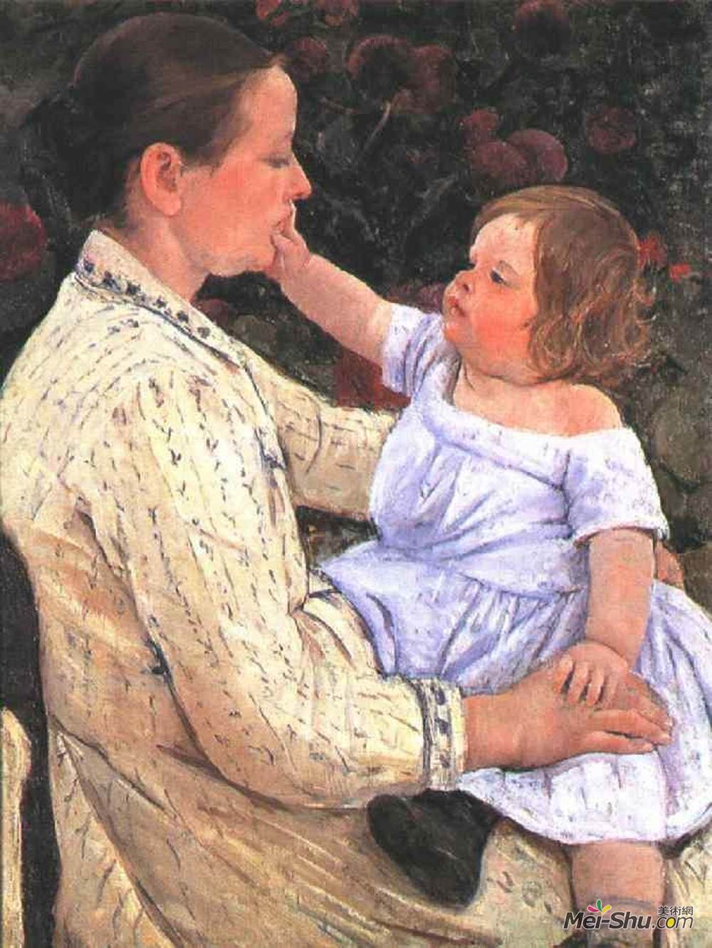 玛丽·卡萨特(Mary Cassatt)高清作品《孩子的爱抚》