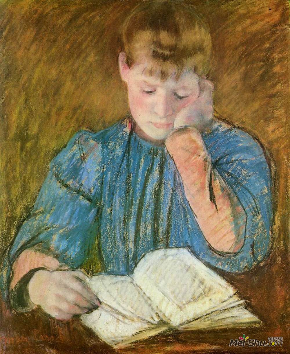 玛丽·卡萨特(Mary Cassatt)高清作品《沉思的读者》