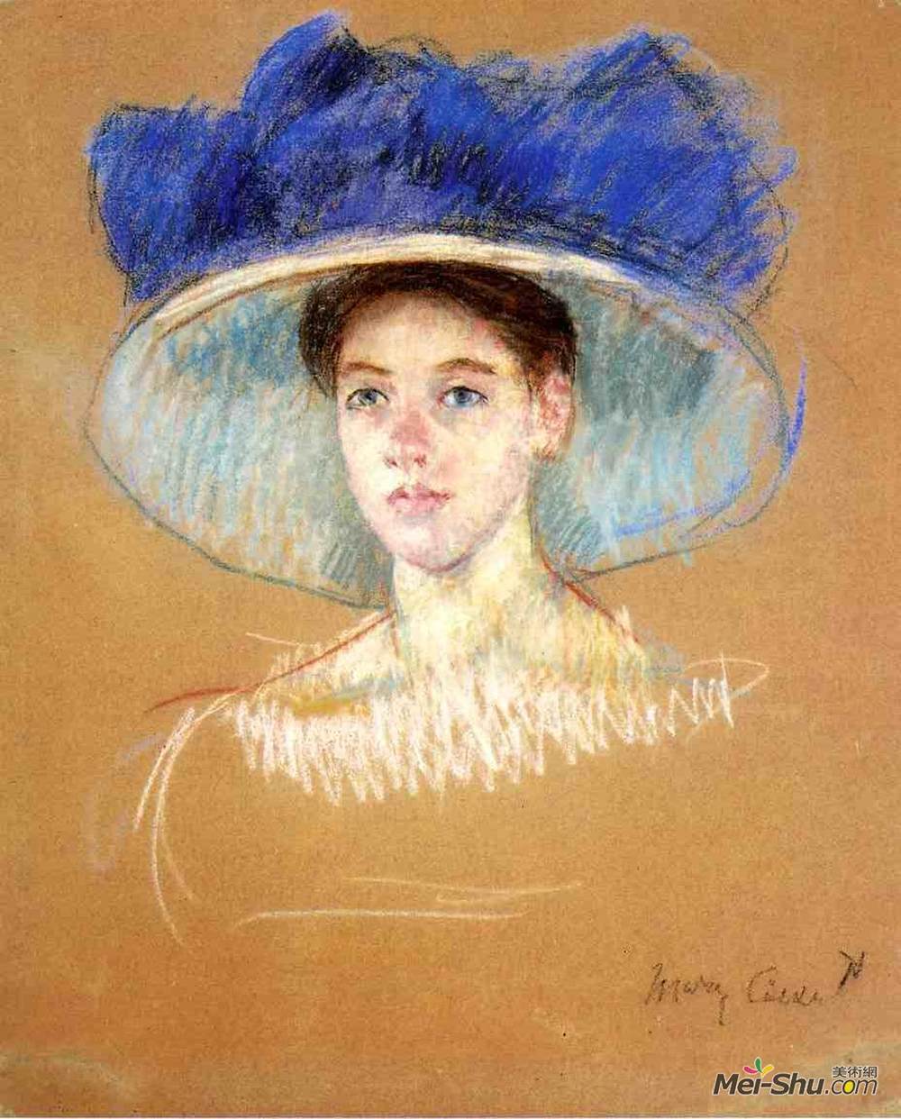 玛丽卡萨特marycassatt高清作品womansheadwithlargehat
