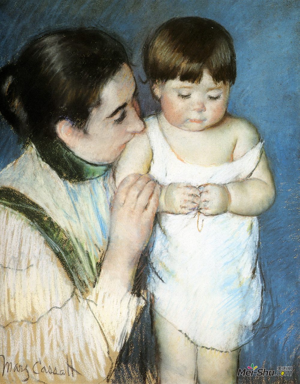 玛丽·卡萨特(Mary Cassatt)高清作品《年轻的托马斯和他的母亲》