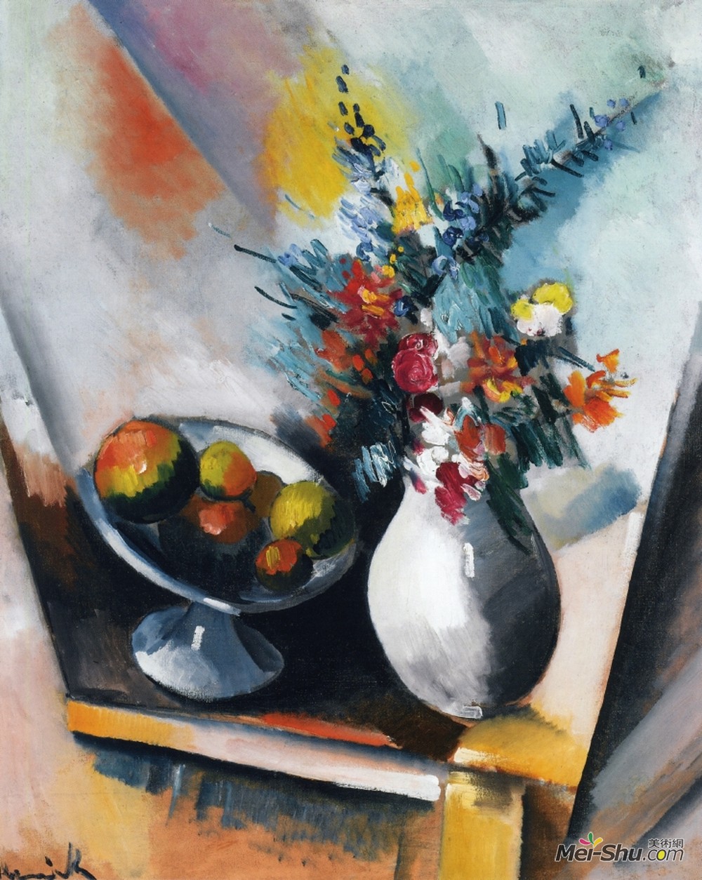 莫里斯·德·乌拉曼克(Maurice de Vlaminck)高清作品《水果和鲜花》