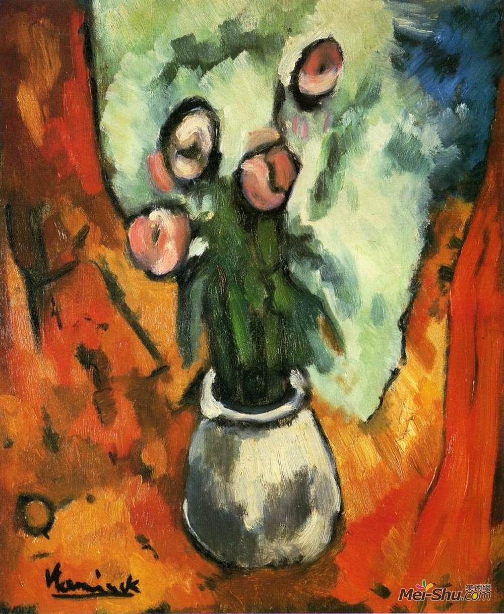 莫里斯·德·乌拉曼克(Maurice de Vlaminck)高清作品《花瓶》