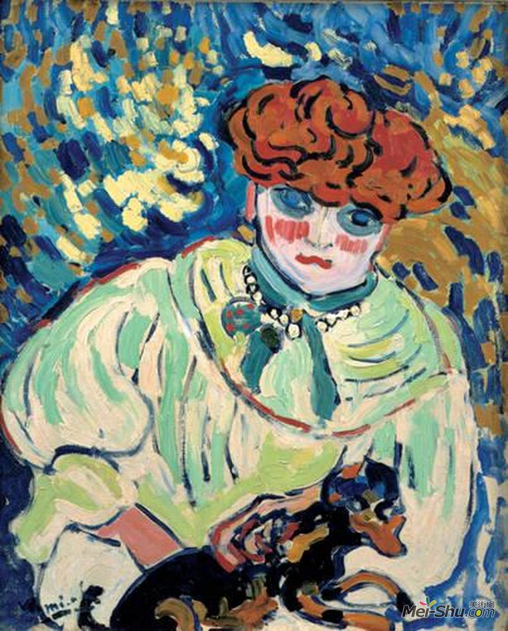 莫里斯·德·乌拉曼克(Maurice de Vlaminck)高清作品《带狗的女人》