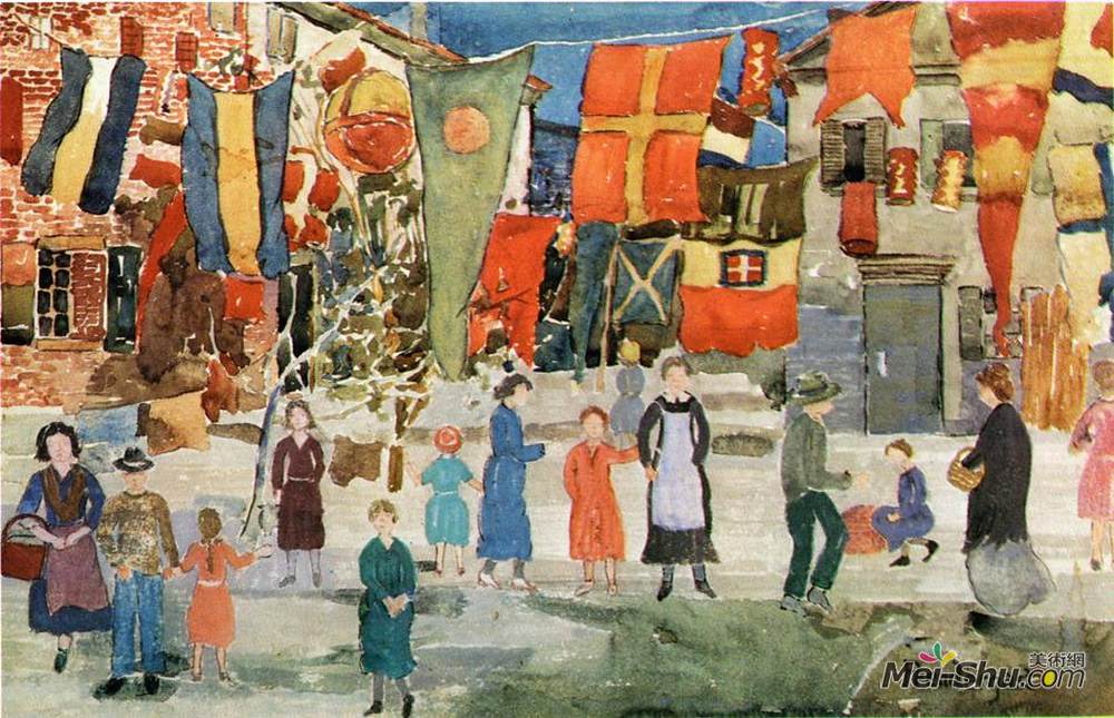 莫里斯·普雷德加斯特(Maurice Prendergast)高清作品《嘉年华》