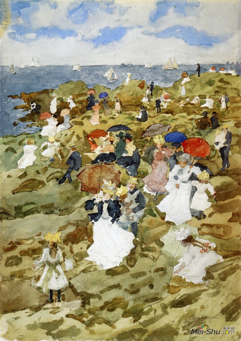 莫里斯·普雷德加斯特(Maurice Prendergast)高清作品《手帕点》