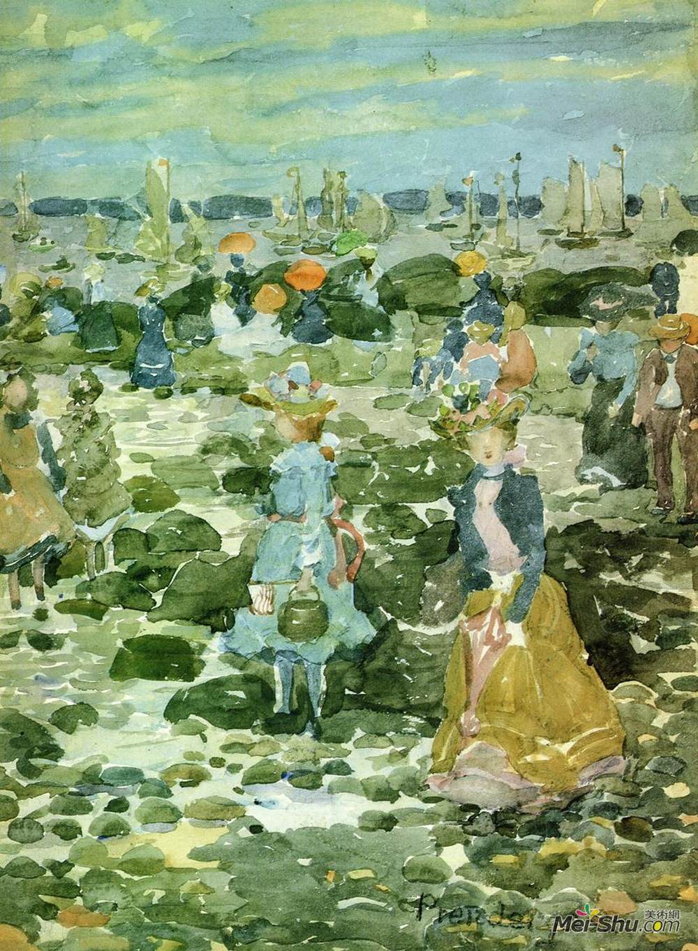 莫里斯·普雷德加斯特(Maurice Prendergast)高清作品《低潮》