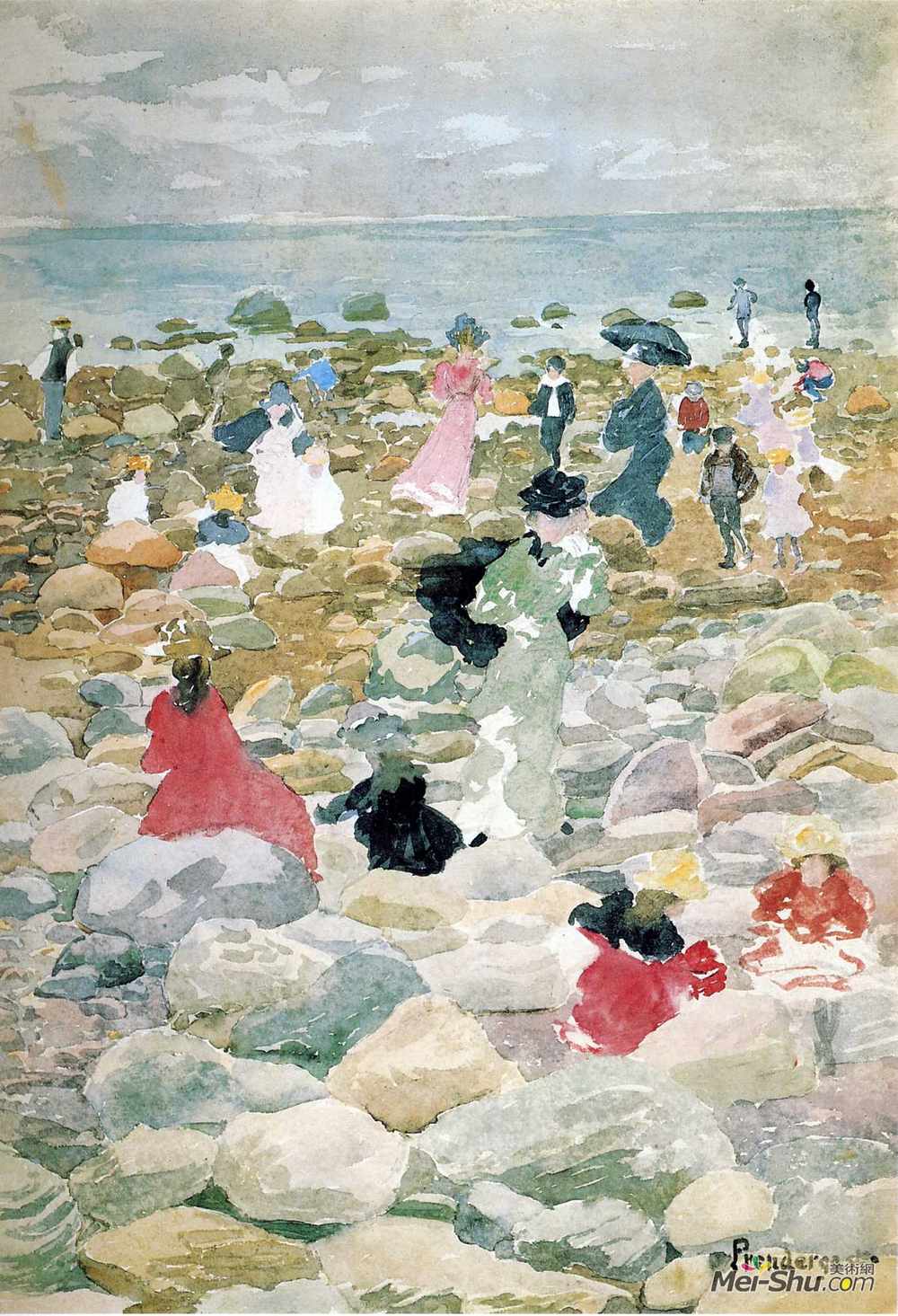 莫里斯·普雷德加斯特(Maurice Prendergast)高清作品《低潮，楠塔基特》