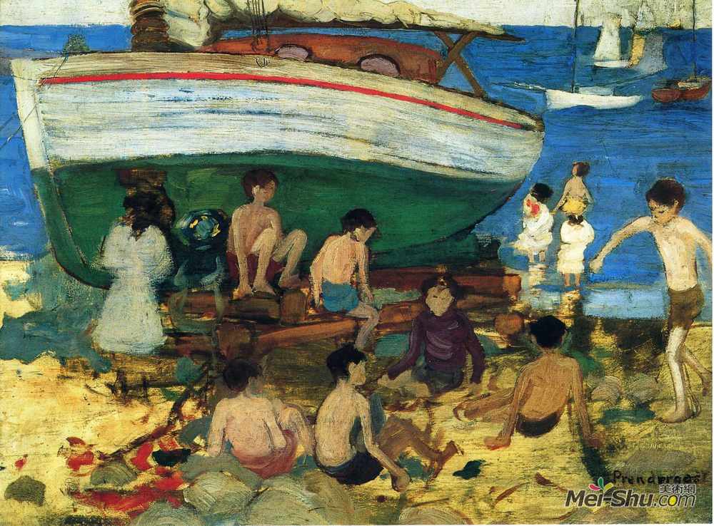 莫里斯·普雷德加斯特(Maurice Prendergast)高清作品《低潮》