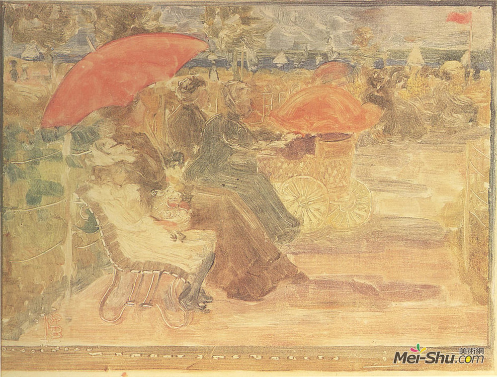 莫里斯·普雷德加斯特(Maurice Prendergast)高清作品《海洋公园》