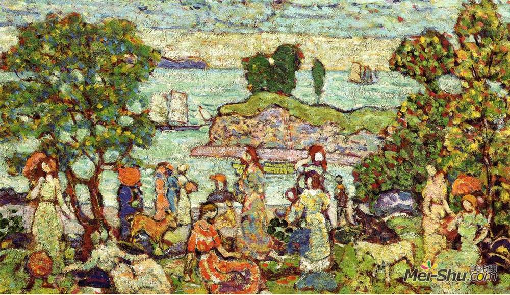 莫里斯·普雷德加斯特(Maurice Prendergast)高清作品《外港》