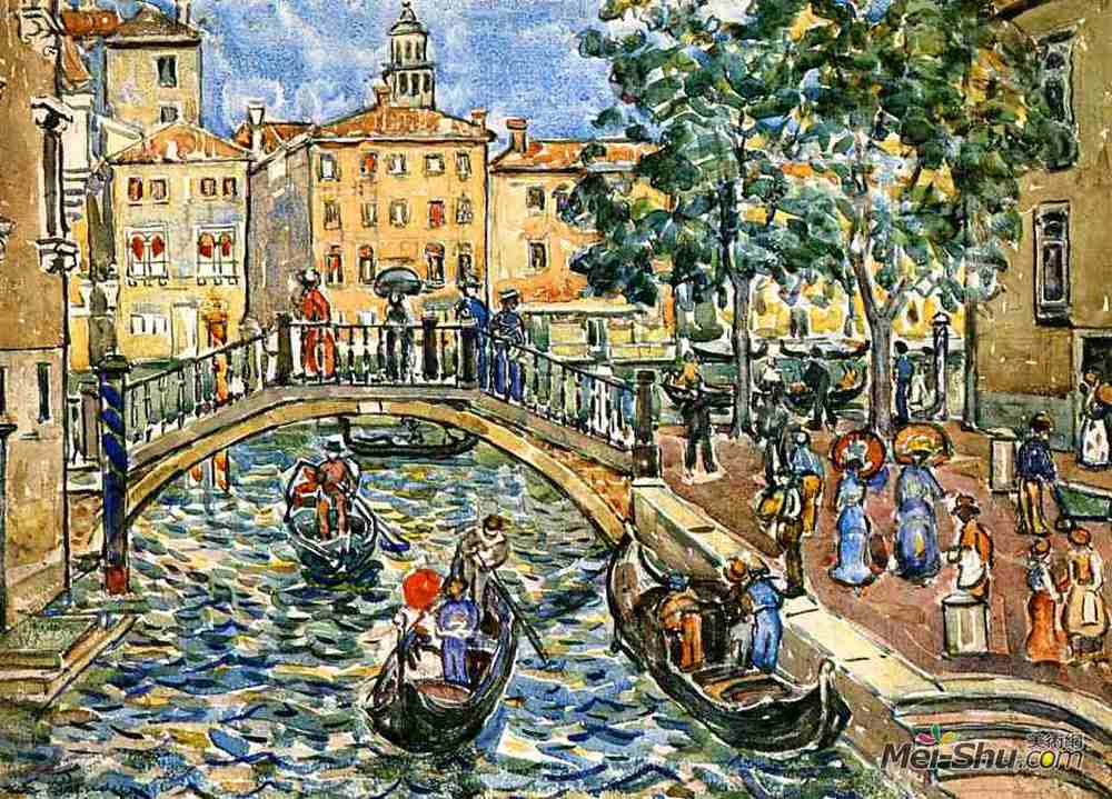 莫里斯·普雷德加斯特(Maurice Prendergast)高清作品《威尼斯风光》
