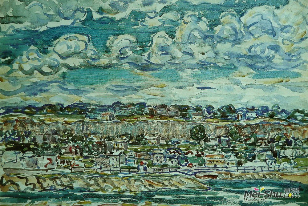 莫里斯·普雷德加斯特(Maurice Prendergast)高清作品《圣马洛》