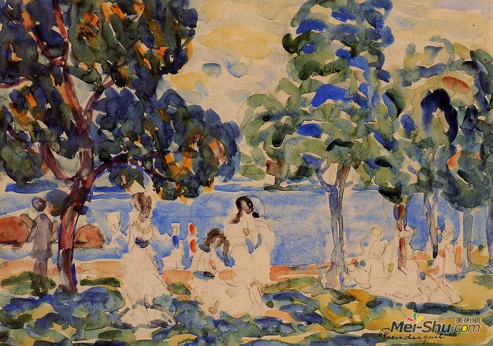 莫里斯·普雷德加斯特(Maurice Prendergast)高清作品《夏日》