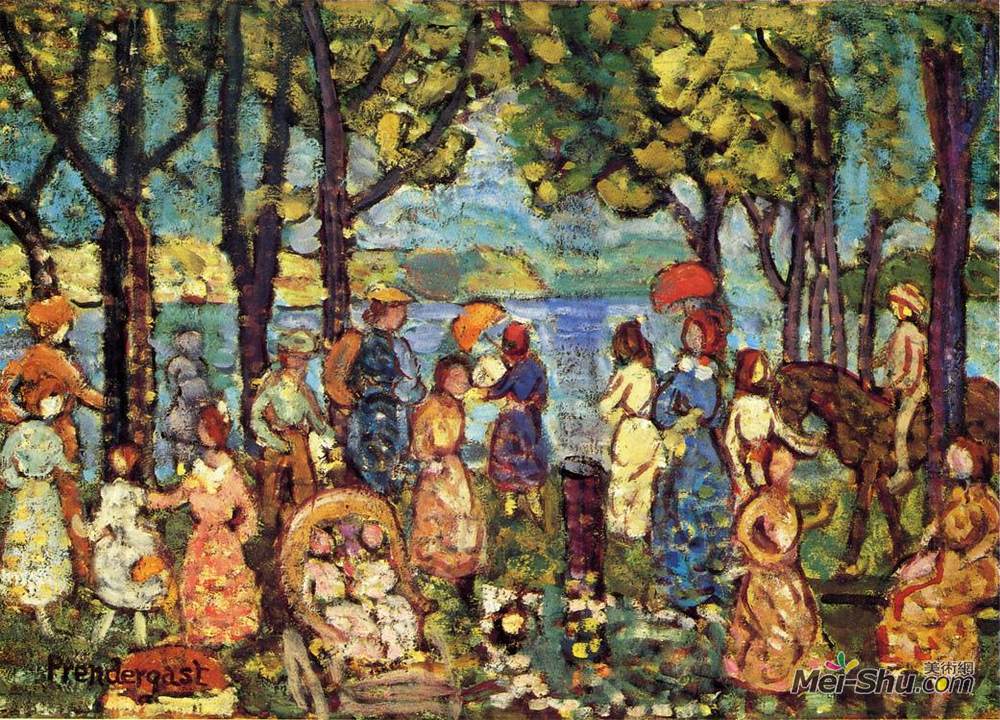 莫里斯·普雷德加斯特(Maurice Prendergast)高清作品《新英格兰夏季》