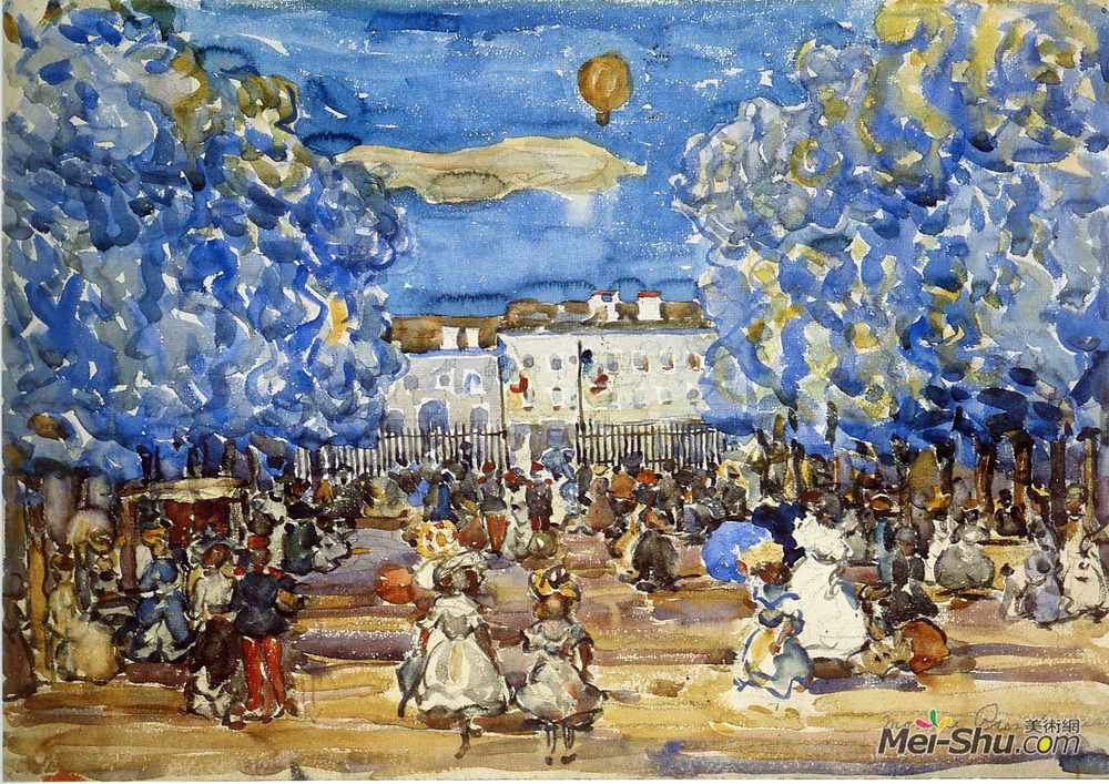 莫里斯·普雷德加斯特(Maurice Prendergast)高清作品《气球》