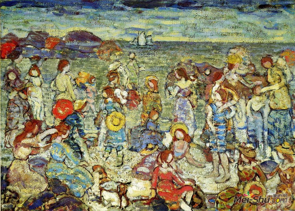 莫里斯·普雷德加斯特(Maurice Prendergast)高清作品《海湾》