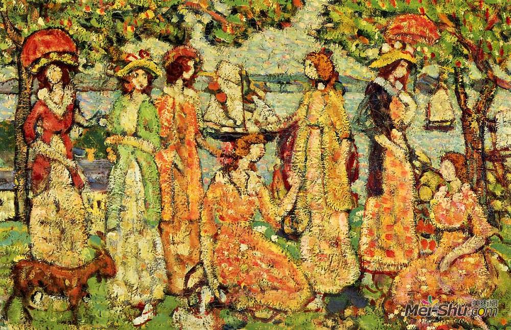 莫里斯·普雷德加斯特(Maurice Prendergast)高清作品《懒汉》