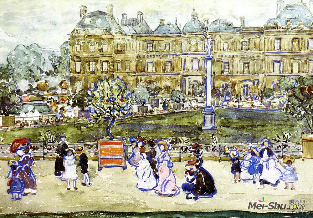 莫里斯·普雷德加斯特(Maurice Prendergast)高清作品《卢浮宫》