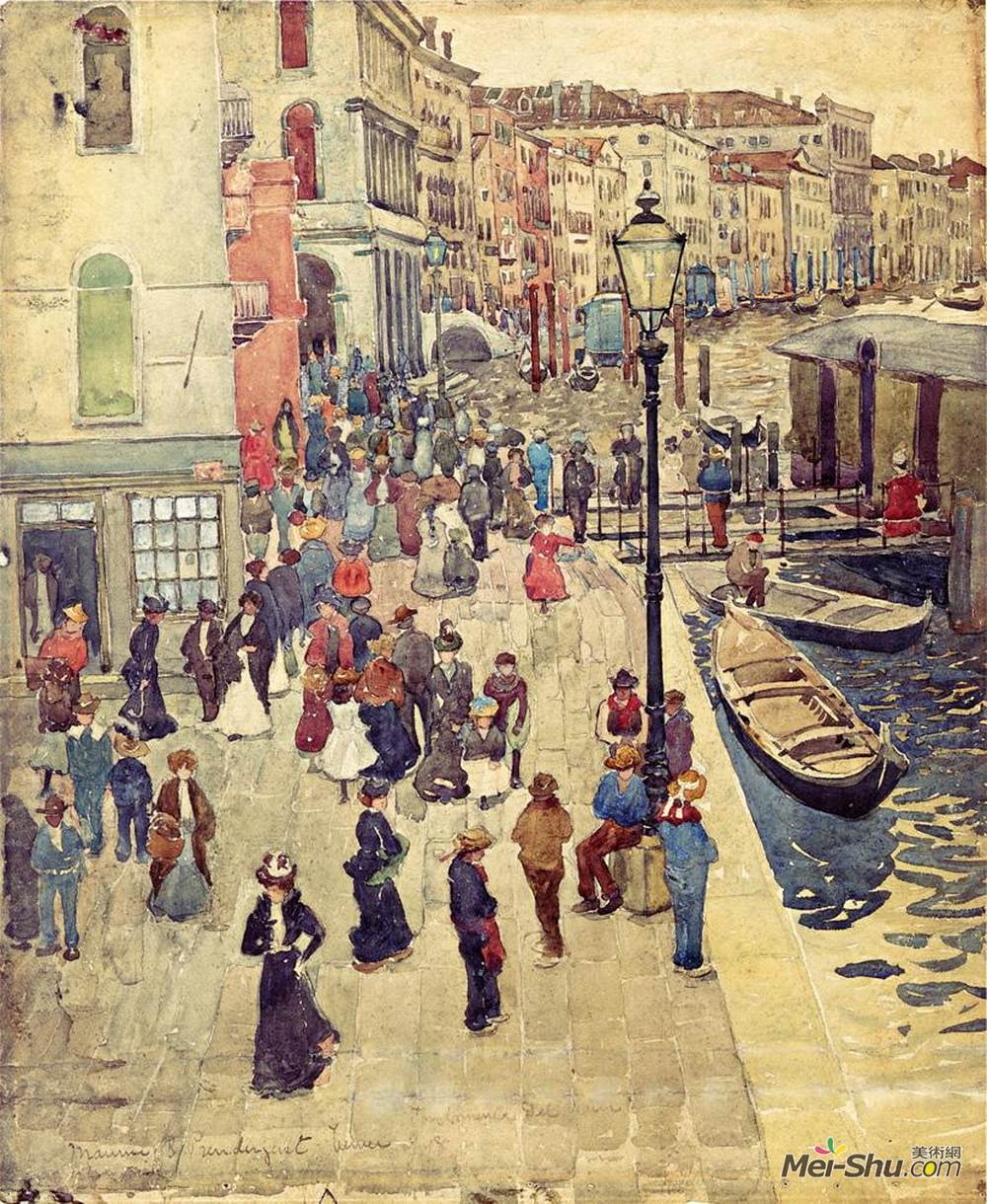 莫里斯·普雷德加斯特(Maurice Prendergast)高清作品《威尼斯》