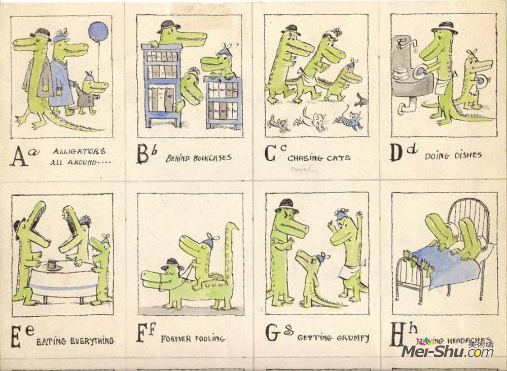 莫里斯·桑达克(Maurice Sendak)高清作品《到处都是鳄鱼》