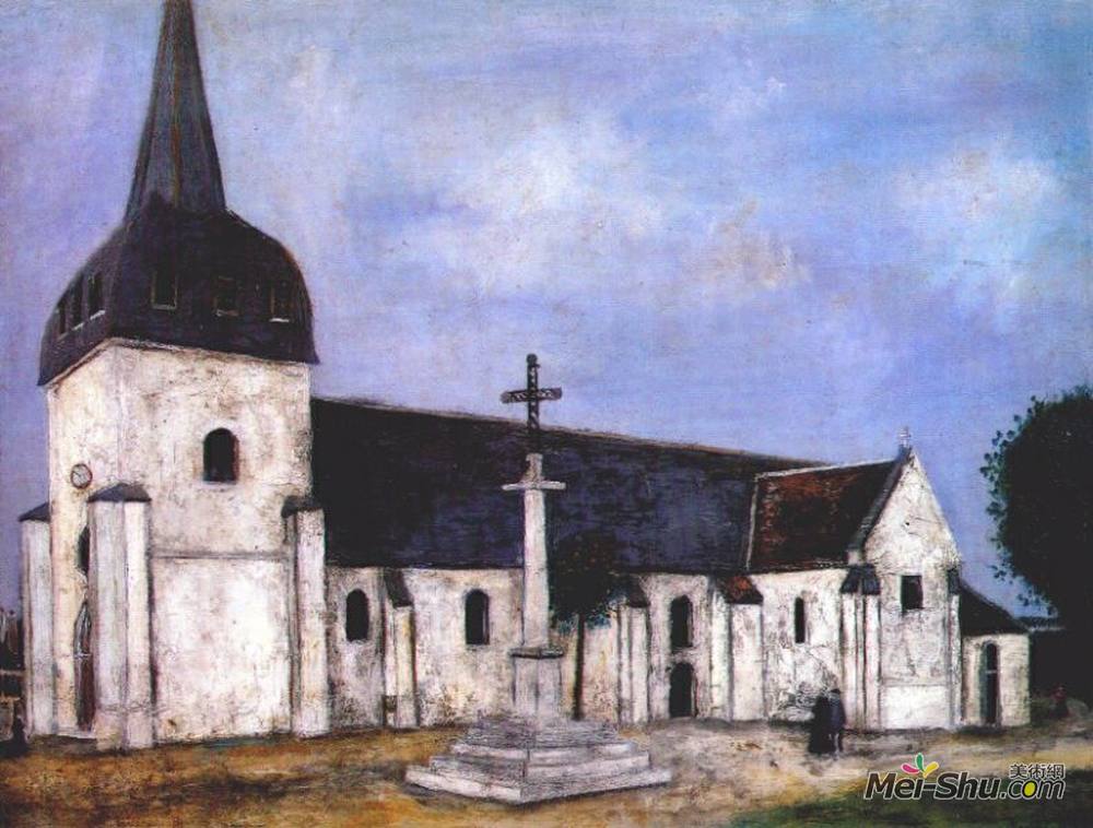 莫里斯·郁特里罗(Maurice Utrillo)高清作品《圣希拉里教堂》