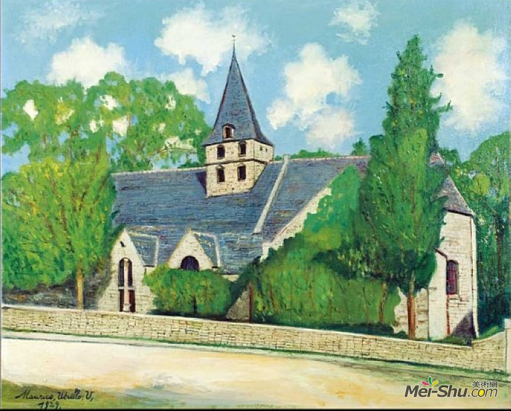 莫里斯·郁特里罗(Maurice Utrillo)高清作品《圣利奥尔教堂》