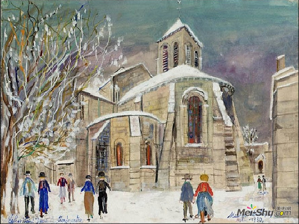 莫里斯·郁特里罗(Maurice Utrillo)高清作品《圣彼得教堂》