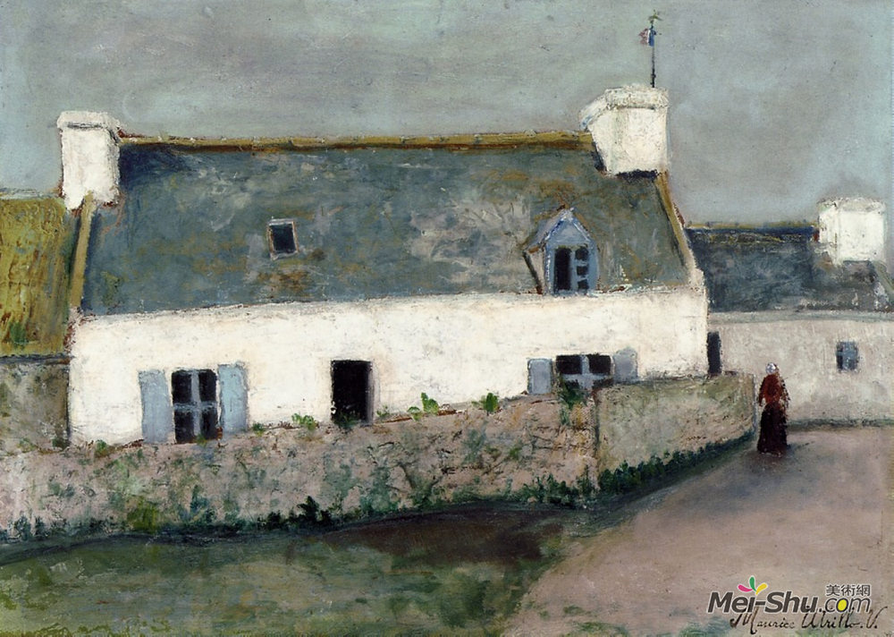 莫里斯·郁特里罗(Maurice Utrillo)高清作品《我们的农场岛奥尚特（菲尼斯泰尔）》