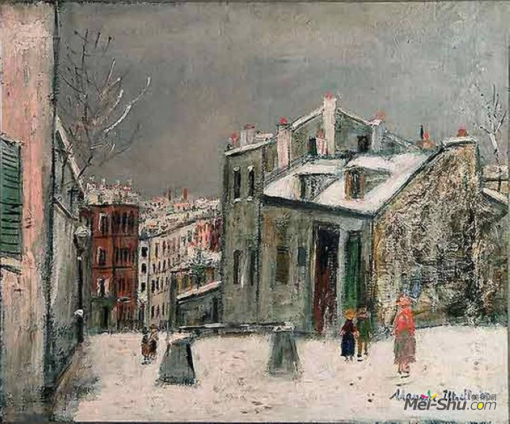 莫里斯·郁特里罗(Maurice Utrillo)高清作品《Mimi Pinson之家》