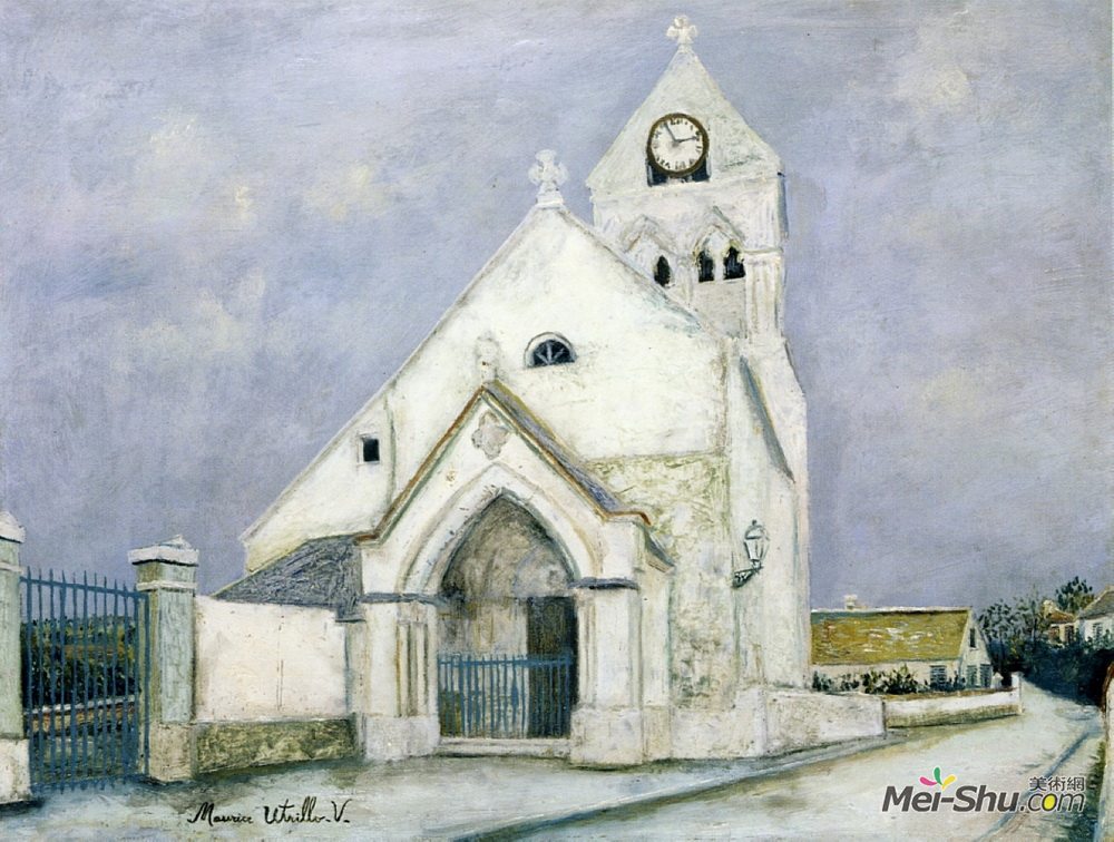 莫里斯·郁特里罗(Maurice Utrillo)高清作品《小教堂的哀悼者》