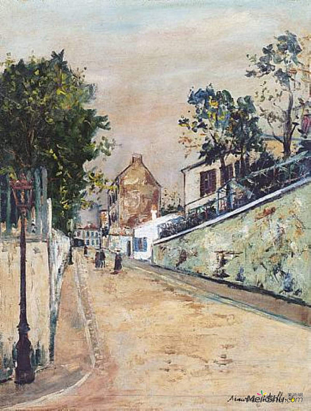 莫里斯·郁特里罗(Maurice Utrillo)高清作品《蒙马特区附近的诺文斯街》