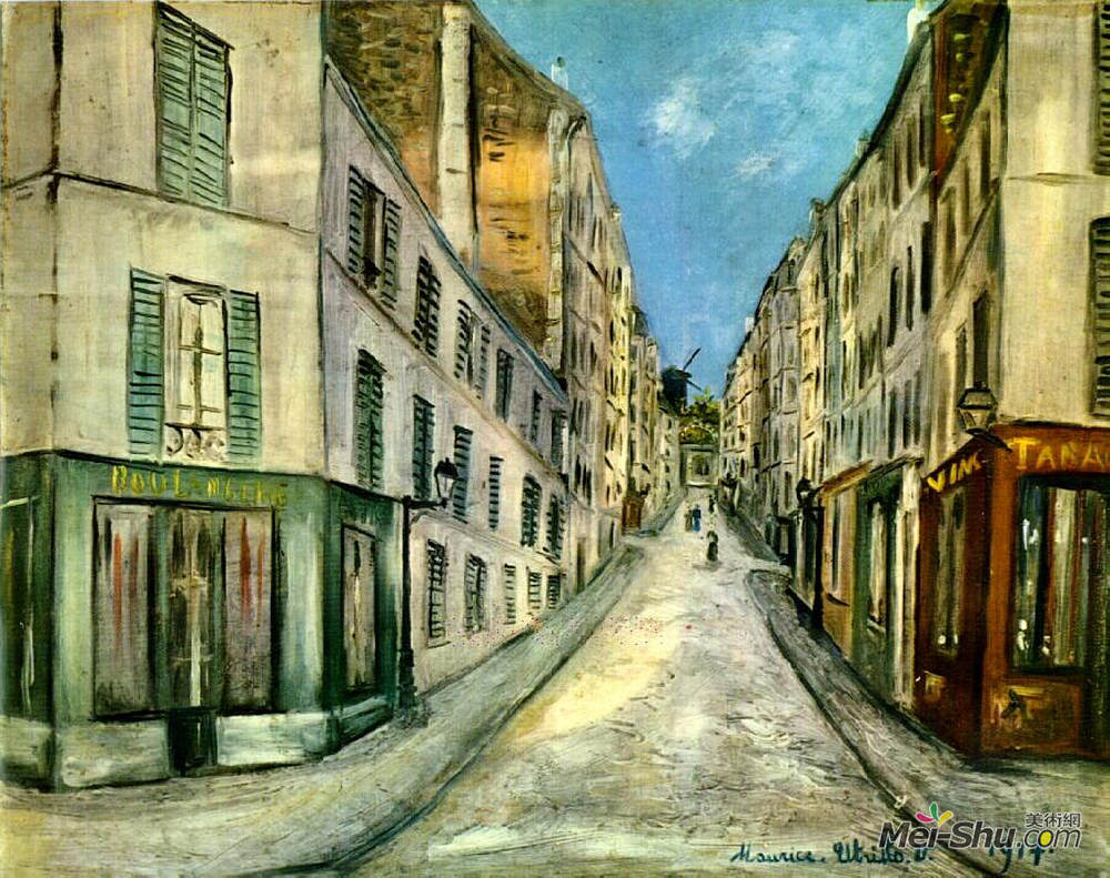 莫里斯·郁特里罗(Maurice Utrillo)高清作品《巴黎街头》