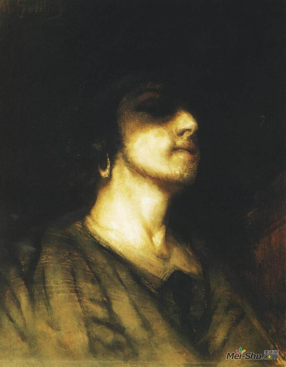 毛里希·戈特利布(Maurycy Gottlieb)高清作品《自画像》