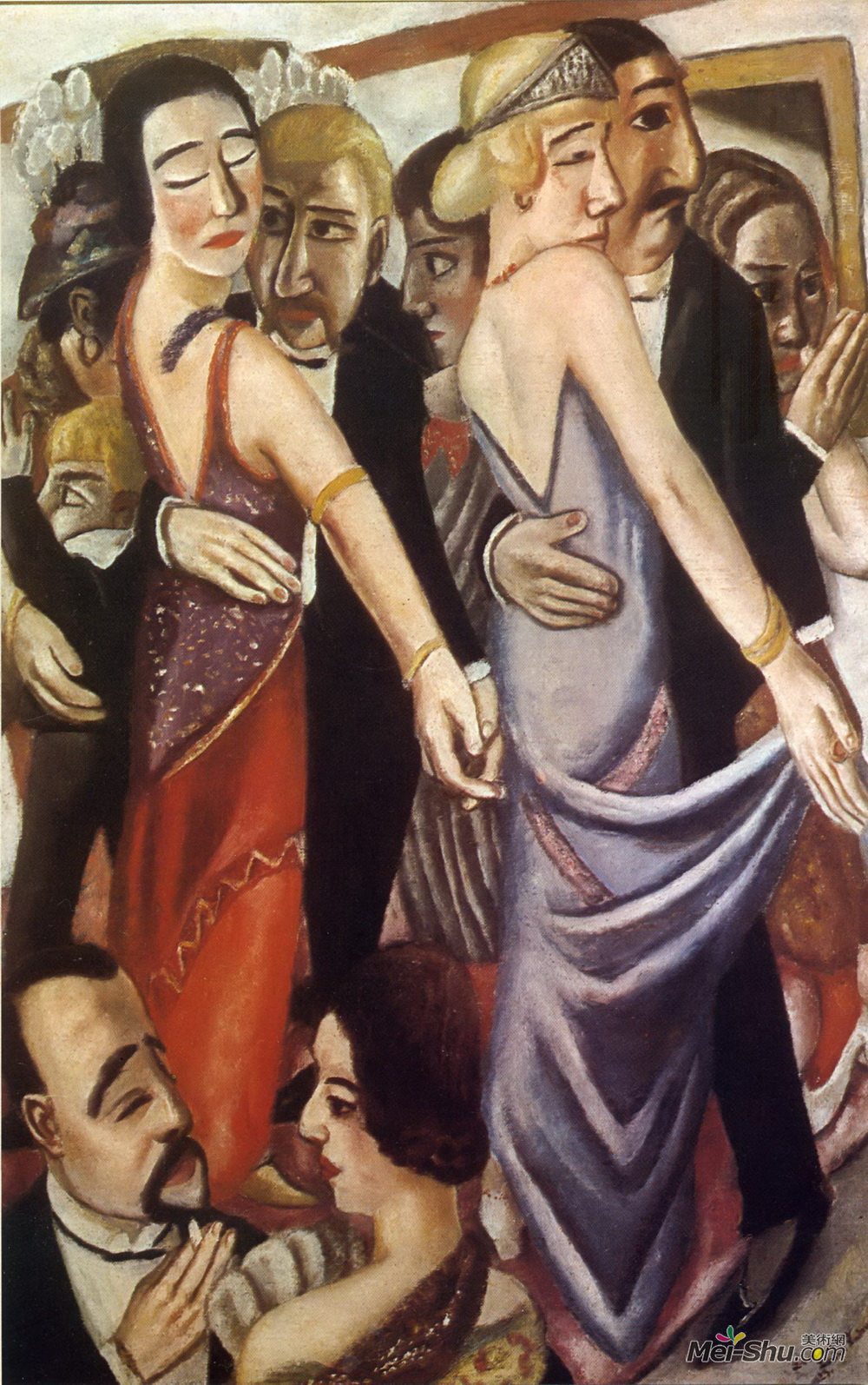 马克斯·贝克曼(Max Beckmann)高清作品《巴登巴登舞蹈酒吧》
