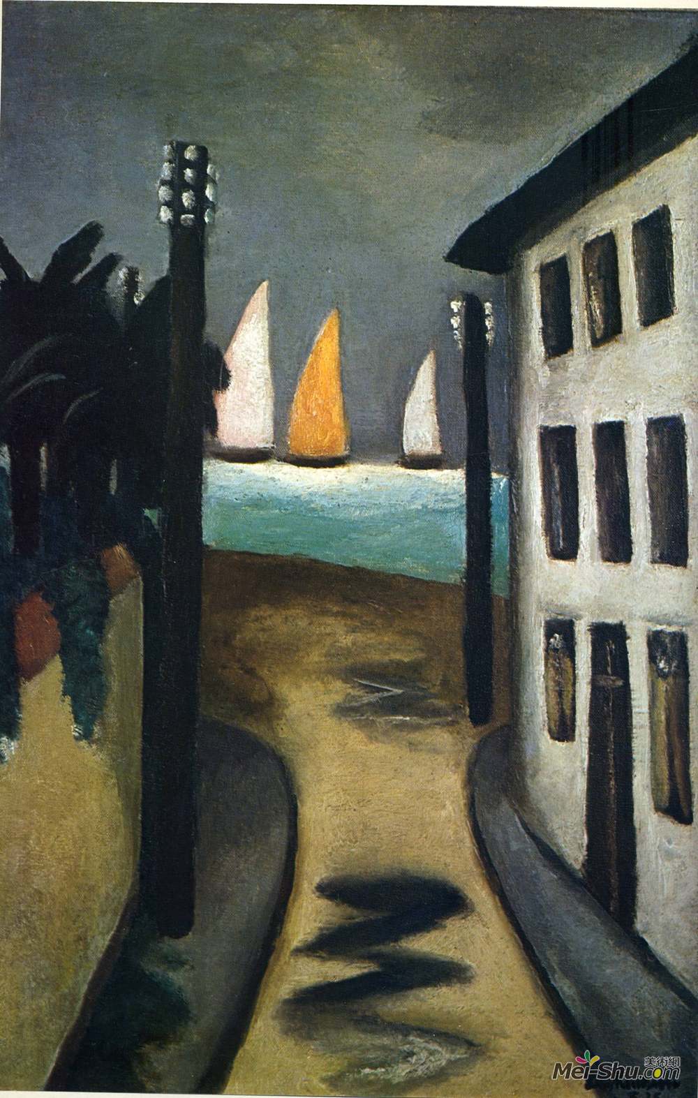 马克斯·贝克曼(Max Beckmann)高清作品《小景观，维亚莱乔杯》