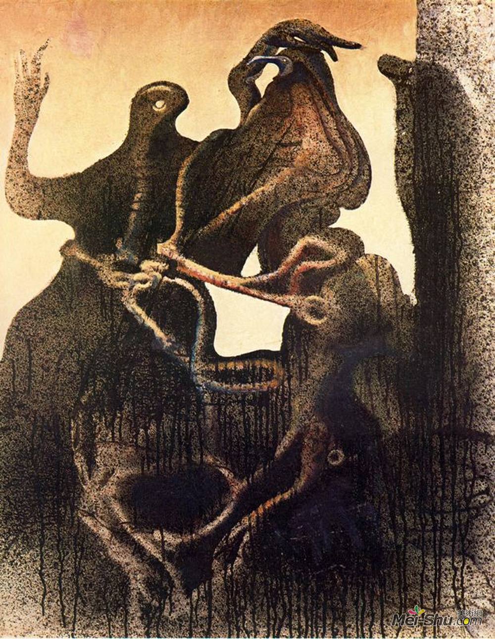 《变形虫偶的诞生》马克斯·恩斯特(max ernst)高清作品欣赏