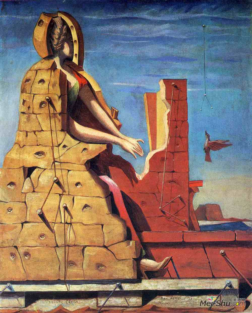 马克斯·恩斯特(Max Ernst)高清作品《圣塞西莉亚（隐形钢琴）》