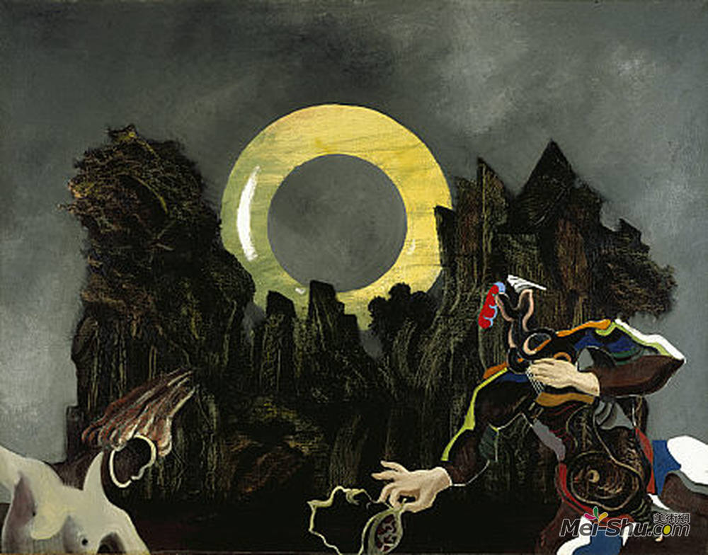 马克斯·恩斯特(Max Ernst)高清作品《马克斯·恩斯特把一个年轻女孩的父亲》