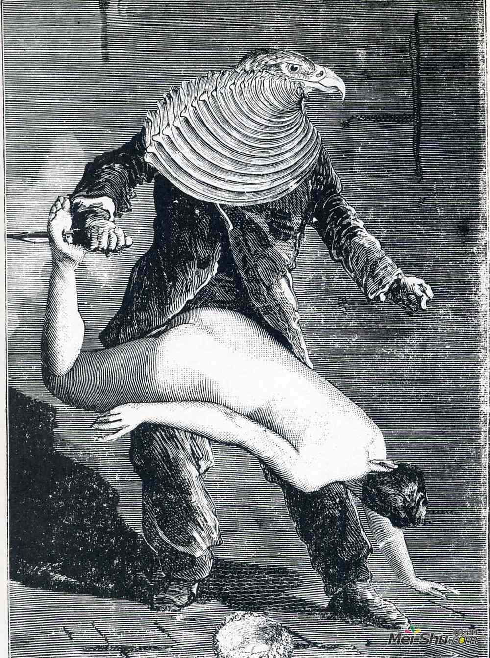 马克斯·恩斯特(Max Ernst)高清作品《Illustration to "A Week of Kindness"》