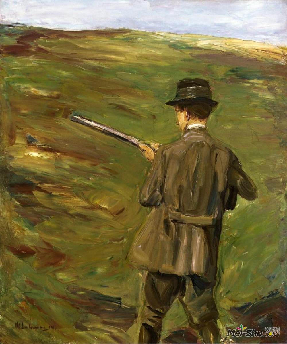 马克思·利伯曼(Max Liebermann)高清作品《沙丘上的猎人》