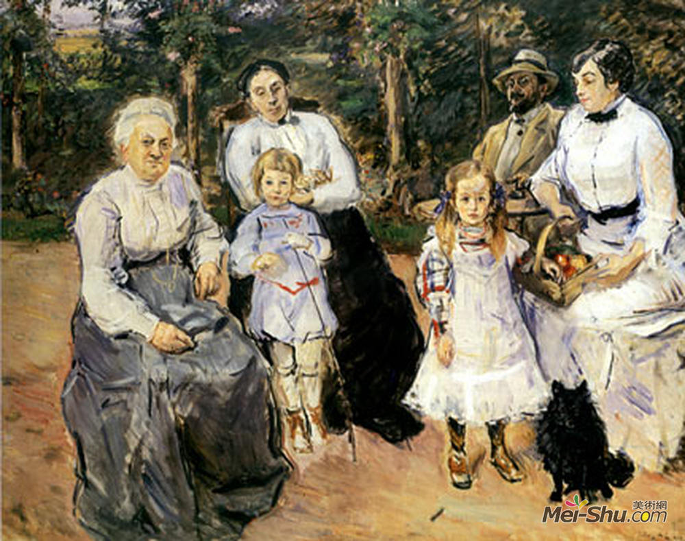 马克思·斯利夫格特(Max Slevogt)高清作品《Slevogt family in the garden of Godramstein》