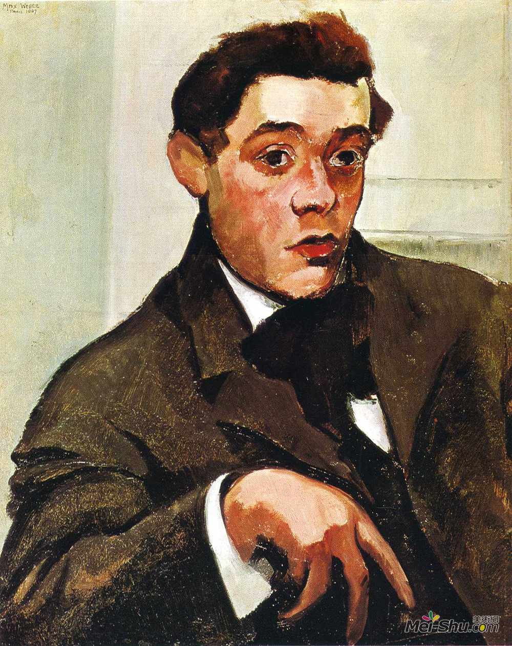 马克斯·韦伯(Max Weber)高清作品《亚伯拉罕·沃克威茨的肖像》