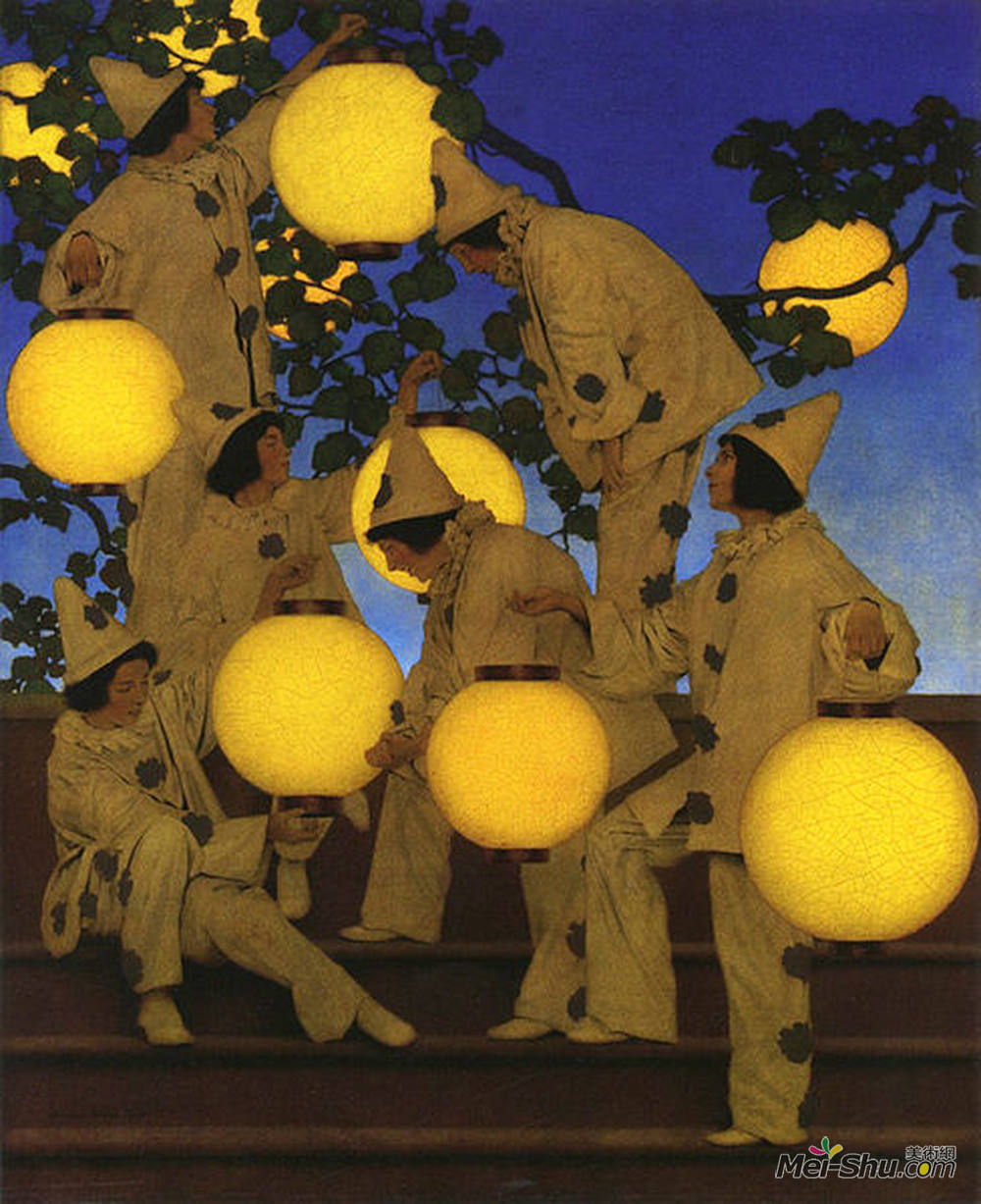 马科斯菲尔德·帕里斯(Maxfield Parrish)高清作品《灯笼》