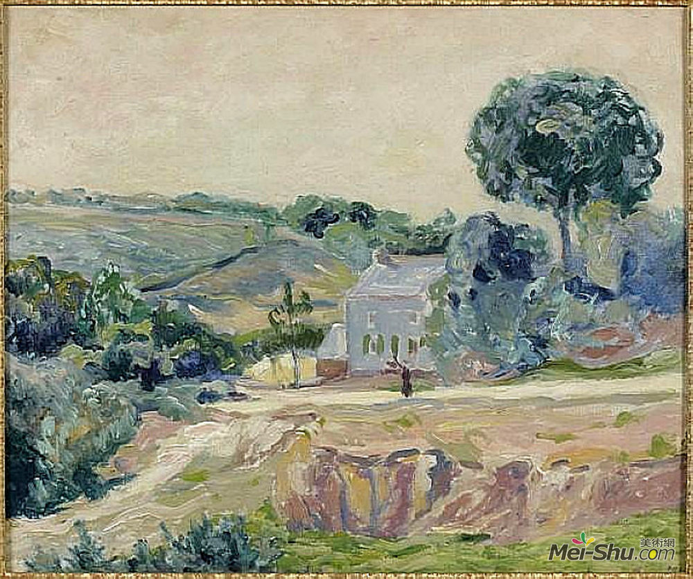 马克西姆·莫弗拉(Maxime Maufra)高清作品《在布列塔尼地区山谷的日出时》
